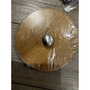 Longaberger MEDIUM M Canister Basket Lid Woodcrafts NEW maple